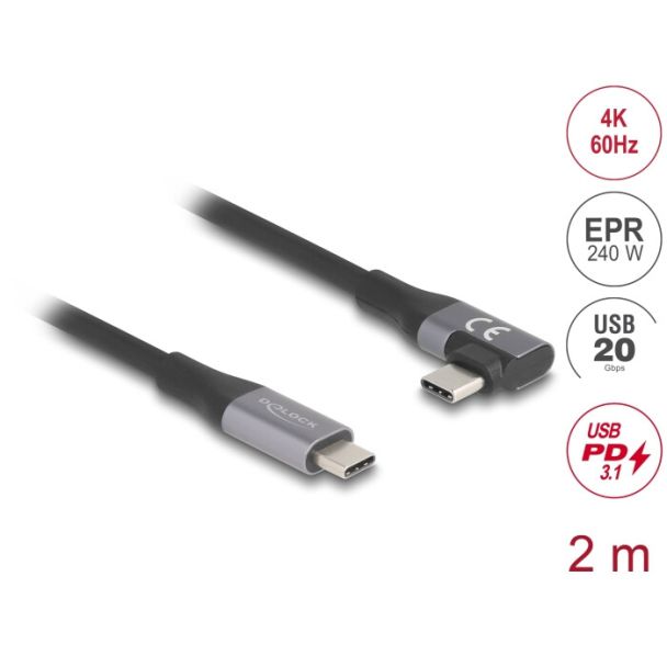 DeLOCK 81132 cavo USB 2 m USB C Nero