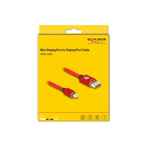 DeLOCK 81096 cavo DisplayPort 3 m Mini DisplayPort Rosso