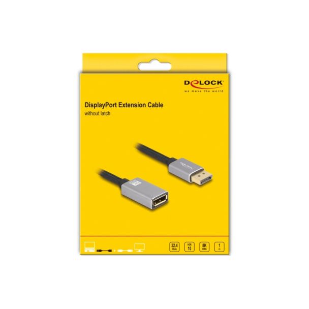 DeLOCK 81079 cavo DisplayPort 1 m Nero, Grigio