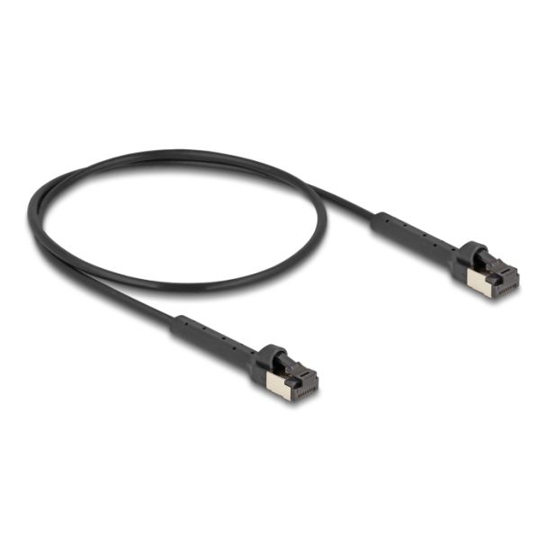 DeLOCK RJ45 Slim Network Cable Cat.8.1 U/FTP angled up to 40 Gbps black 0.5 m