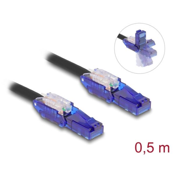 DeLOCK 80925 cavo di rete Nero, Viola 0,5 m Cat6 U/UTP (UTP)
