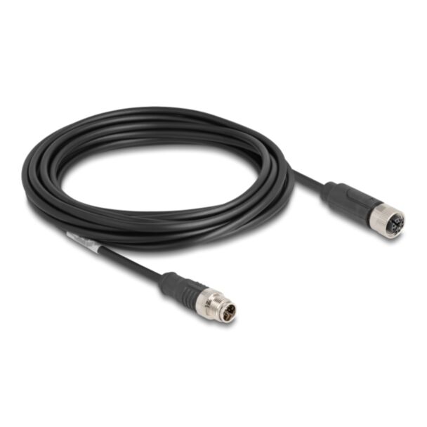 DeLOCK M12 Cable X-coded 8 pin male to female PVC 5 m