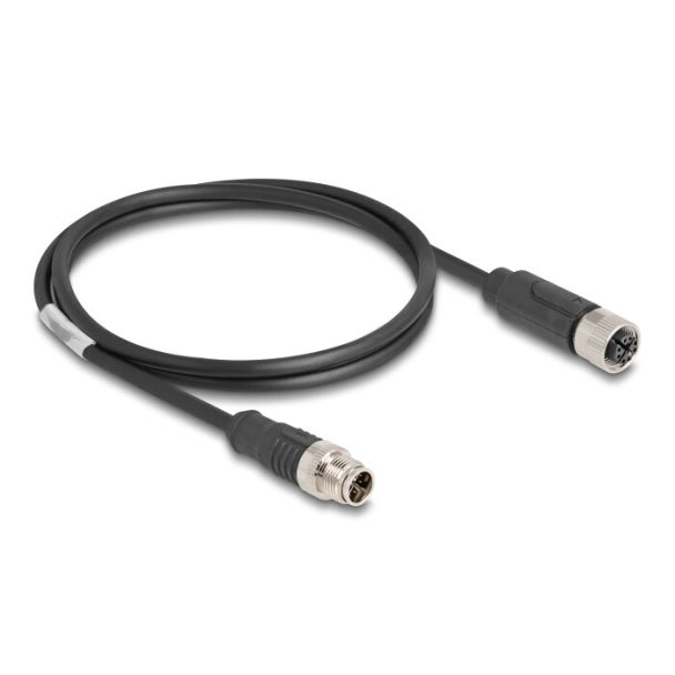 DeLOCK M12 Cable X-coded 8 pin male to female PVC 1 m