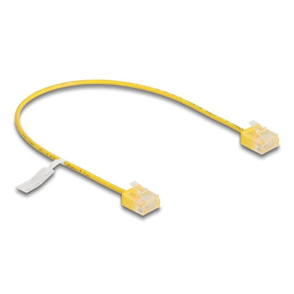 DeLOCK Cavo di rete RJ45 Cat.6 UTP Ultra Slim 0,3 m giallo con connettori corti
