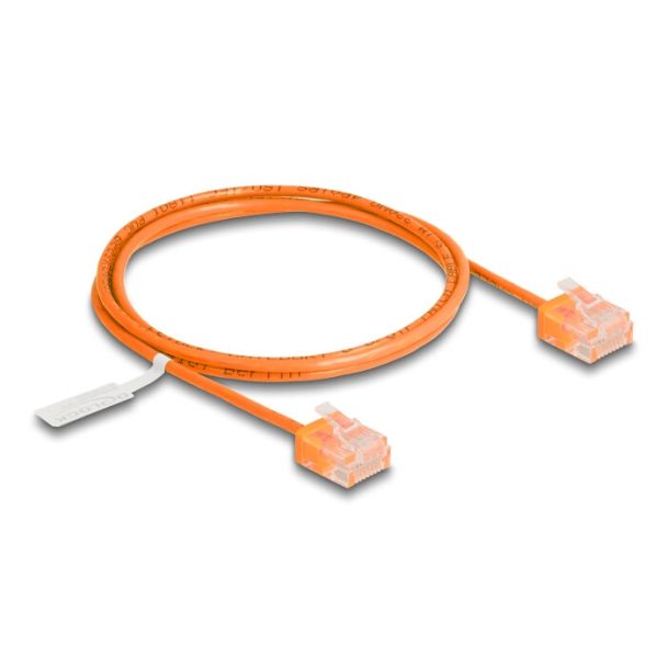 DeLOCK Cavo di rete RJ45 Cat.6 UTP Ultra Slim 1 m arancione con connettori corti