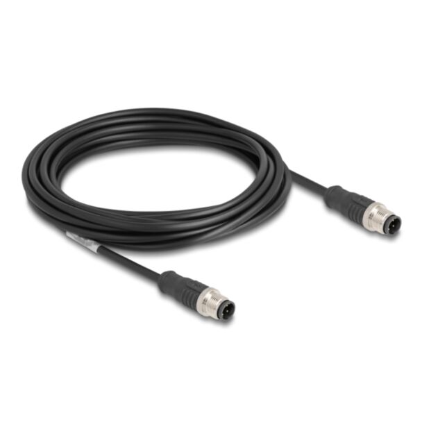DeLOCK M12 Cable D-coded 4 pin male to male PVC 5 m
