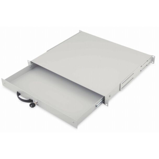 Digitus Cassetto 1U con serratura e maniglia, 44x483x398 mm grigio, per armadi 19"
