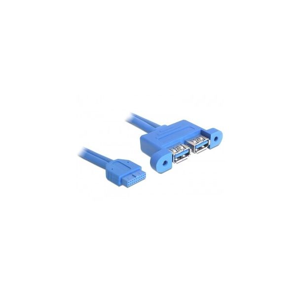 DeLOCK 82941 USB cable USB 3.2 Gen 1 (3.1 Gen 1) 0.45 m 2 x USB A Blue