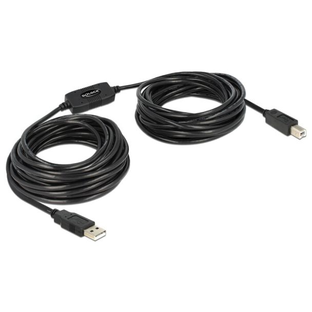 DeLOCK 11m, USB2.0-A - USB2.0-B USB cable USB A USB B Black
