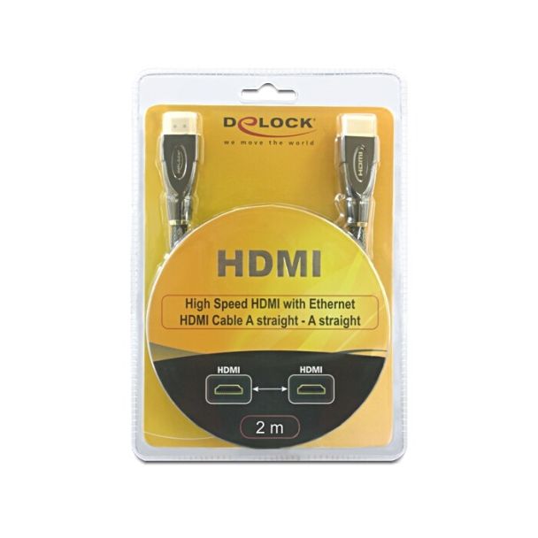 DeLOCK 2m HDMI AM/AM cavo HDMI HDMI tipo A (Standard) Nero