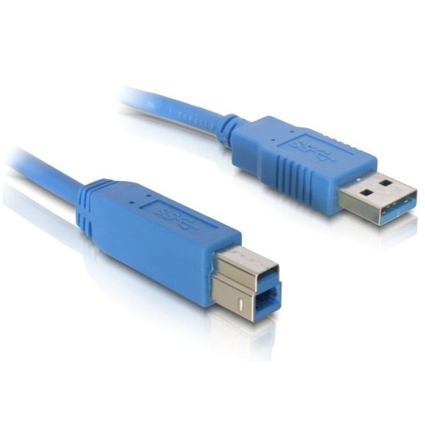 DeLOCK Cable USB3.0 A-B male/male 1m USB cable USB A USB B Blue