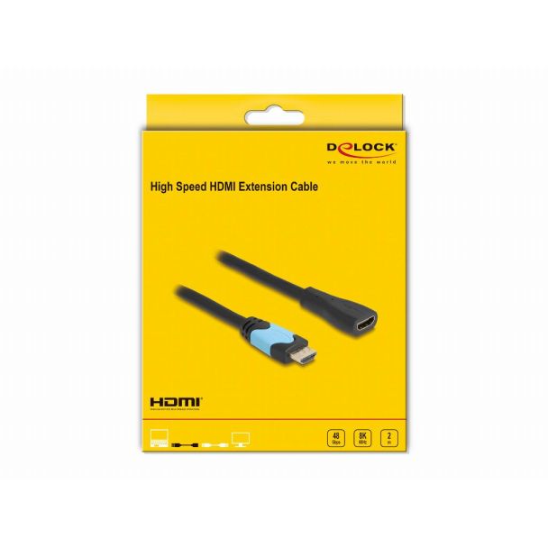 DeLOCK Cavo prolunga High Speed HDMI 48 Gbps 8K 60 Hz 2 m