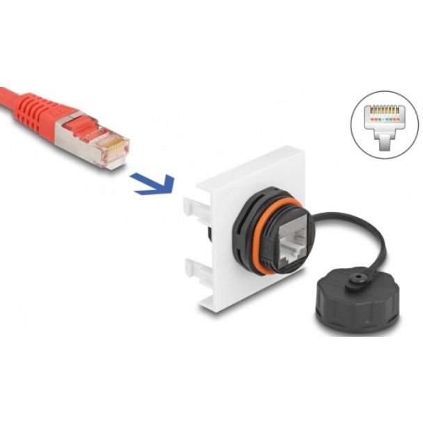 DeLOCK Easy 45 Module Network RJ45 Cat.6A, 45 x 45 mm