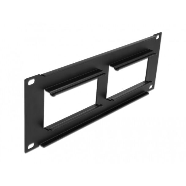 DeLOCK Ritaglio 2 x 90,5 x 45,2 mm pannello patch Easy 45 da 10″, 2U, nero