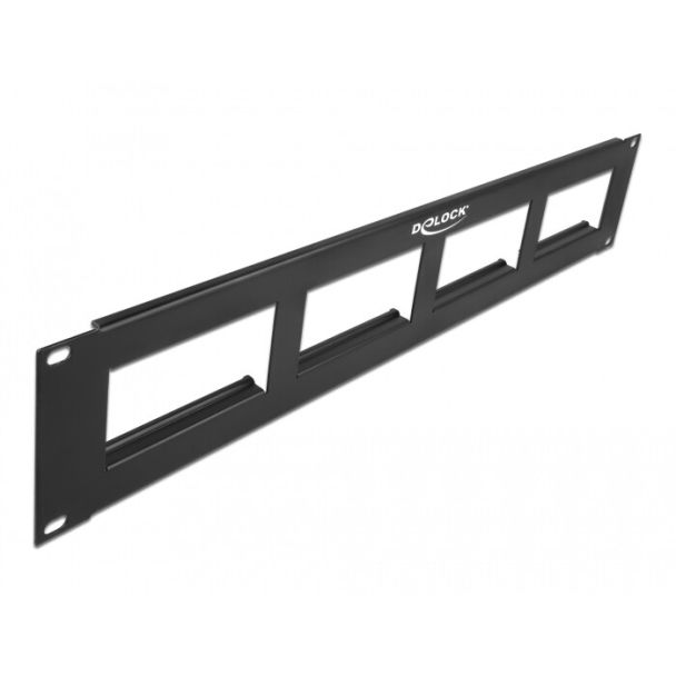 DeLOCK Easy 45 19″ Patch Panel cut-out 4 x 90.5 x 45.2 mm, 2U, black