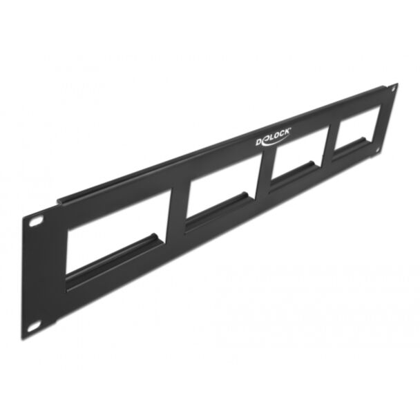 DeLOCK Easy 45 19″ Patch Panel cut-out 4 x 90.5 x 45.2 mm, 2U, black