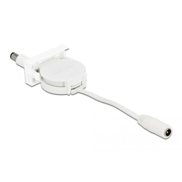DeLOCK Easy 45 Module Power Retractable Cable DC 5.5 x 2.1 mm female / male white