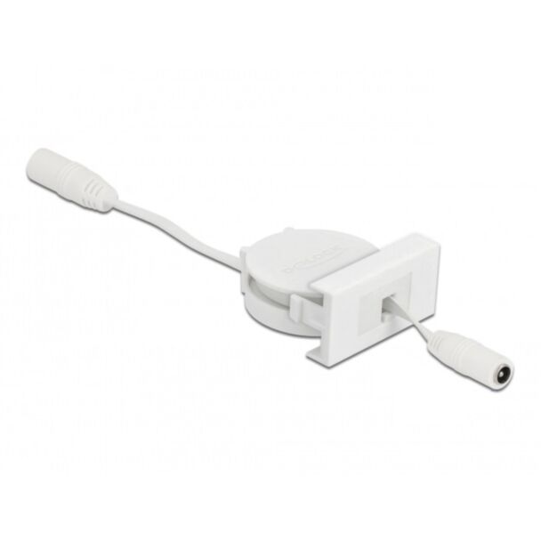 DeLOCK Easy 45 Module Power Retractable Cable DC 5.5 x 2.1 mm female / female white