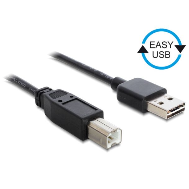 DeLOCK 0.5m, USB2.0-A/USB2.0-B USB cable USB A USB B Black