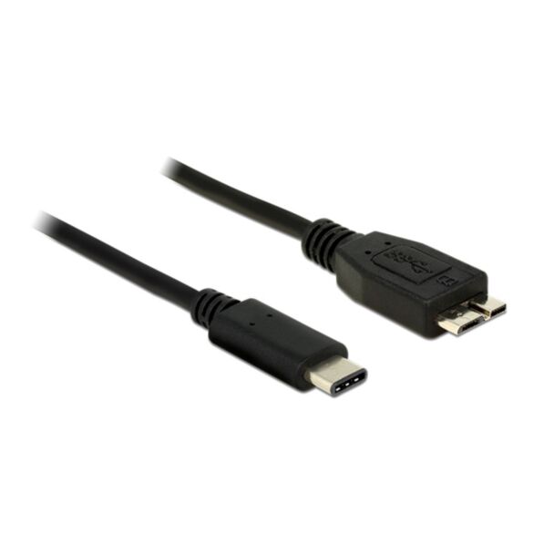 DeLOCK 1m USB 3.1 USB cable USB 3.2 Gen 2 (3.1 Gen 2) USB C Micro-USB B Black