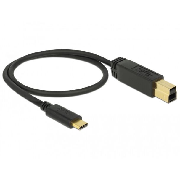 DeLOCK 83674 USB cable USB 3.2 Gen 2 (3.1 Gen 2) 0.5 m USB C USB B Black