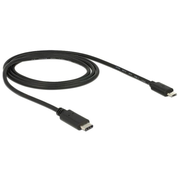 DeLOCK 83602 cavo USB USB 2.0 1 m USB C Micro-USB B Nero