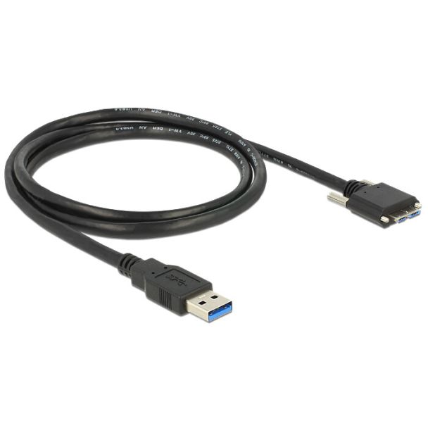 DeLOCK 1m USB 3.0 USB cable USB 3.2 Gen 1 (3.1 Gen 1) USB A Micro-USB B Black