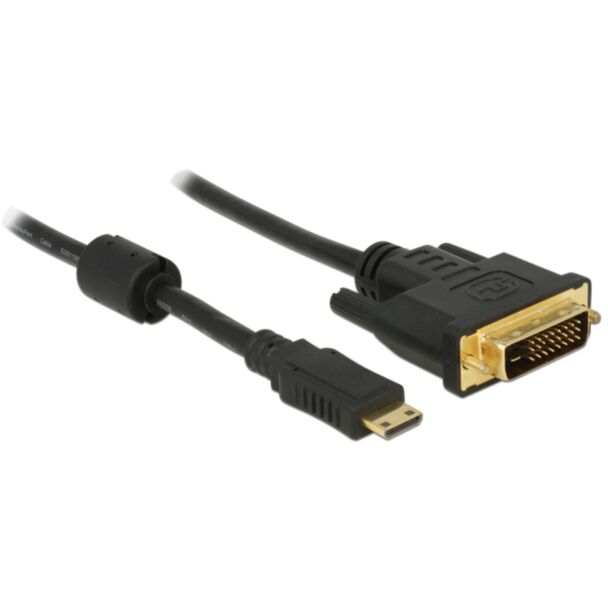 DeLOCK 1m mini-HDMI/DVI DVI-D Black