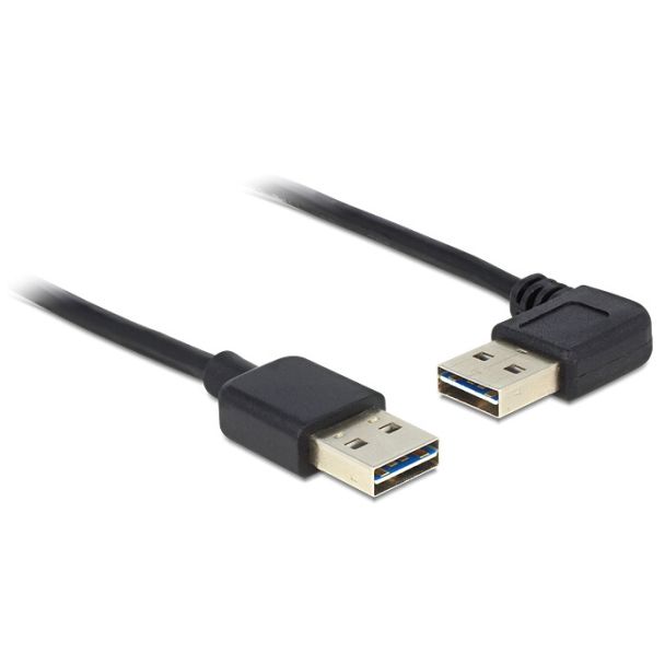 DeLOCK 3m USB 2.0 A m/m 90° USB cable USB A Black