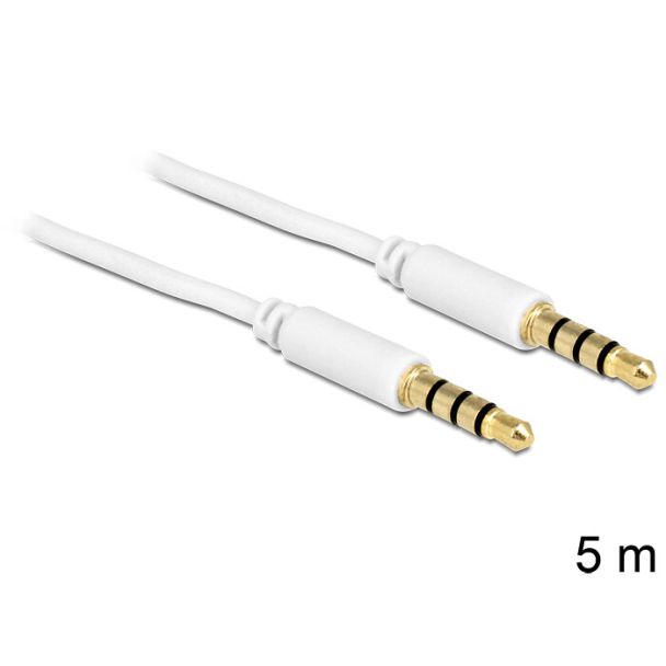 DeLOCK 3.5mm - 3.5mm, 5m audio cable White