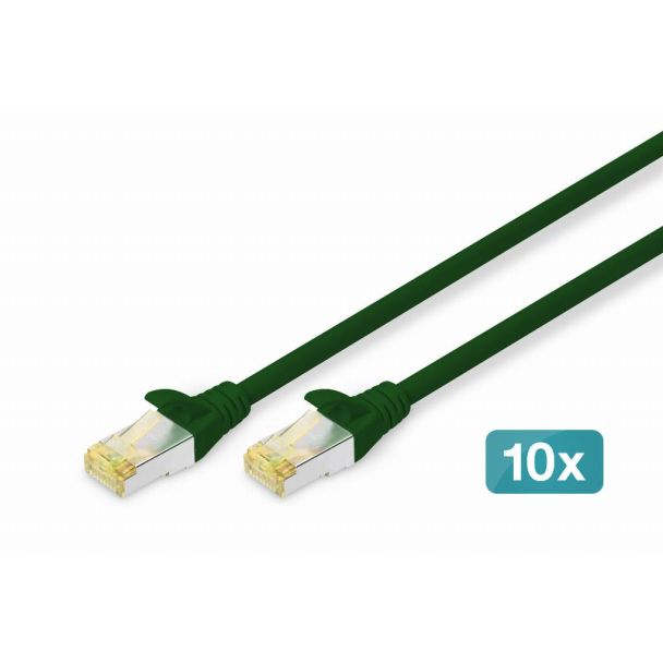 Digitus CAT 6A S/FTP patch cable, 10 pieces