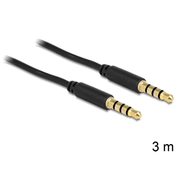 DeLOCK 3.5mm - 3.5mm, 3m audio cable Black