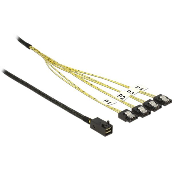DeLOCK 83393 Serial Attached SCSI (SAS) cable 1 m Black, Silver