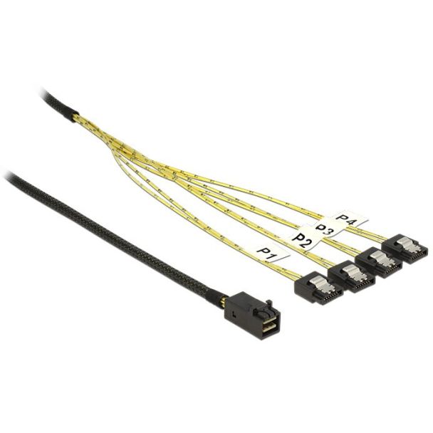 DeLOCK 83393 Serial Attached SCSI (SAS) cable 1 m Black, Silver