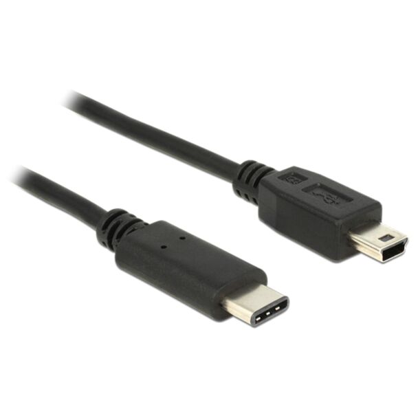 DeLOCK 0.5m, USB2.0-C/USB2.0 Mini-B USB cable Mini-USB B USB C Black