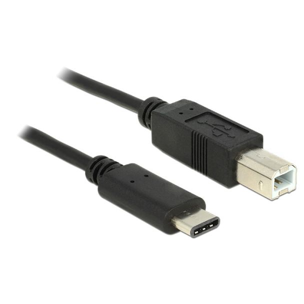 DeLOCK 0.5m, USB2.0-C/USB2.0-B USB cable USB B USB C Black