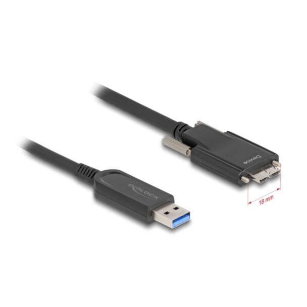 DeLOCK Active Optical Cable USB 10 Gbps Type-A male to Type Micro-B male with screws 5 m