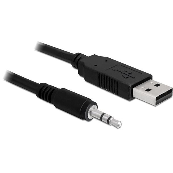 DeLOCK USB 2.0/3.5 mm 1.8m cavo audio 1,8 m 3.5mm Nero
