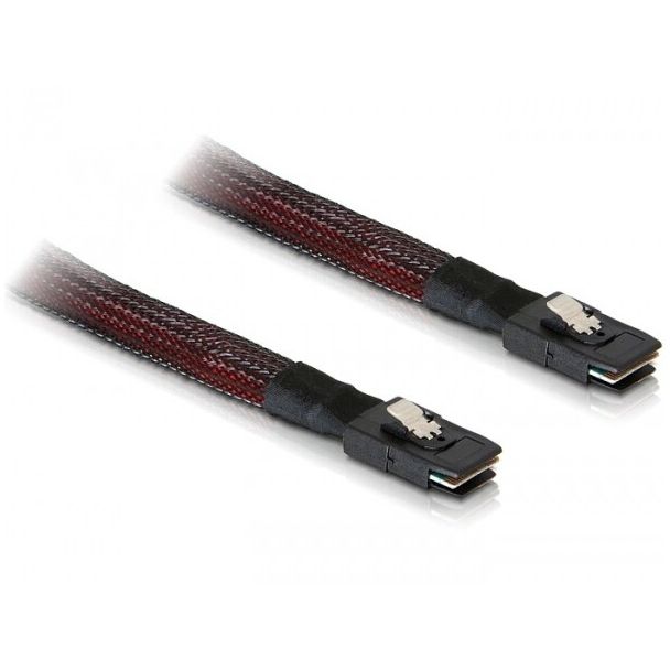 DeLOCK M/M SAS Cable 0.1 m Black, Red