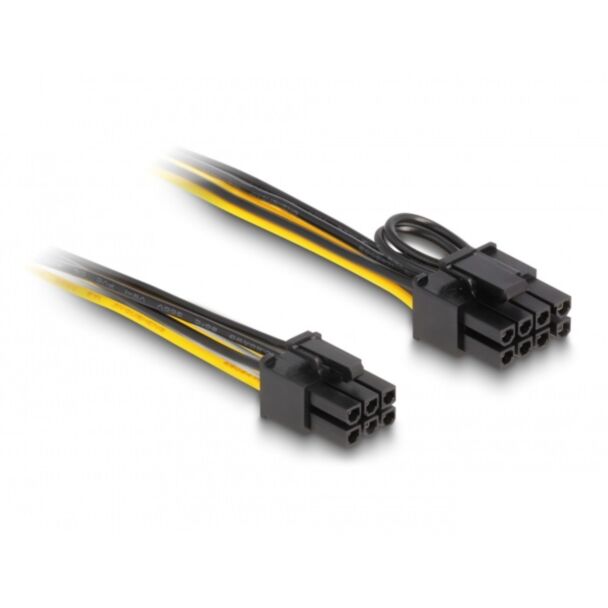 DeLOCK Cavo di alimentazione PCI Express a 6 pin maschio per PCI Express 6+2 pin maschio da 50 cm