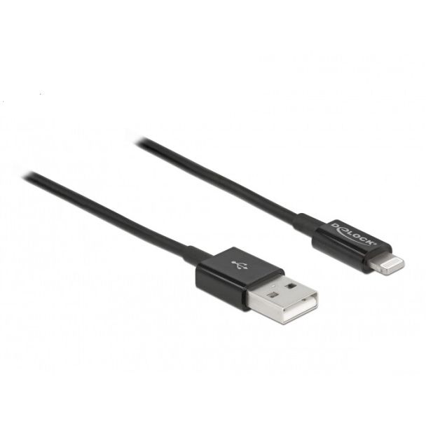 DeLOCK USB data and power cable for iPhone, iPad, iPod black 1 m