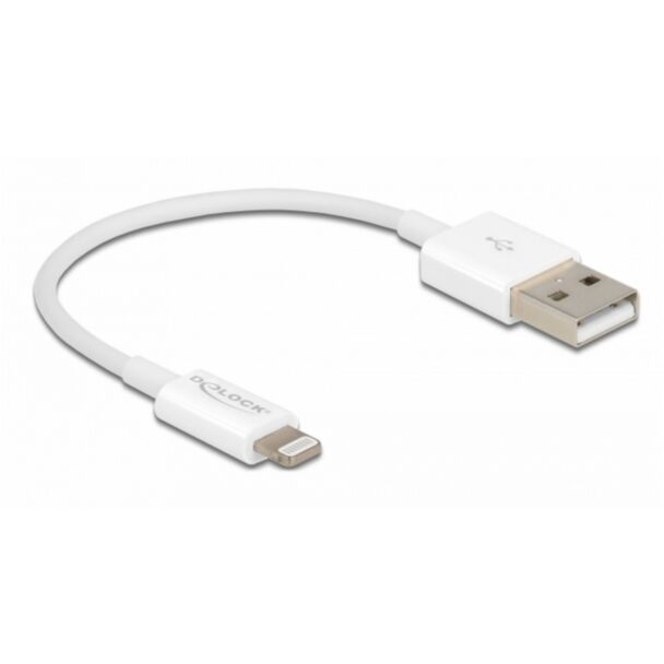 DeLOCK USB data and power cable for iPhone™, iPad™, iPod™ white 15 cm