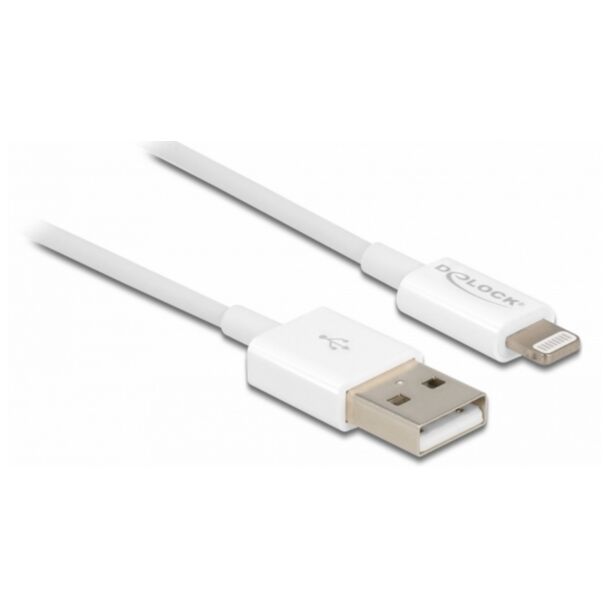 DeLOCK USB data and power cable for iPhone™, iPad™, iPod™ white 1 m