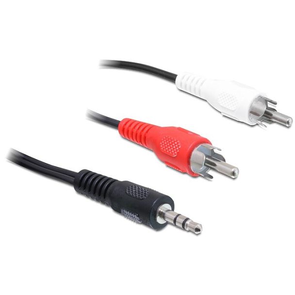 DeLOCK 3.5mm/2 x RCA cavo audio 5 m Nero