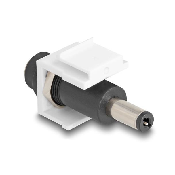 DeLOCK Modulo Keystone DC 5,5 x 2,5 mm femmina per DC 5,5 x 2,5 mm maschio bianco