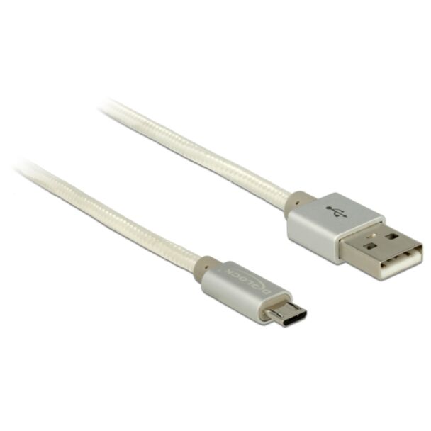 DeLOCK 1m USB 2.0-A/USB 2.0 Micro-B USB cable USB A Micro-USB B 0.48 Gbit/s White