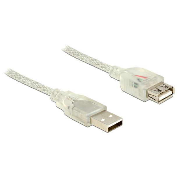 DeLOCK 83884 USB cable USB 2.0 3 m USB A Transparent