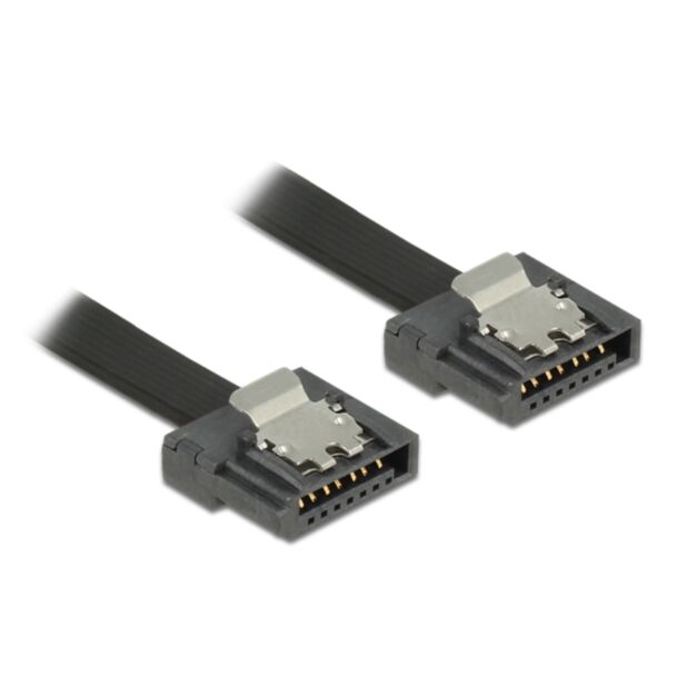 DeLOCK 0.7m SATA III cavo SATA 0,7 m SATA 7-pin Nero