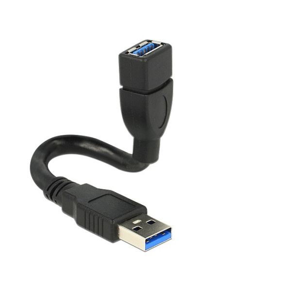 DeLOCK 0.15m 2xUSB3.0-A USB cable USB 3.2 Gen 1 (3.1 Gen 1) USB A Black