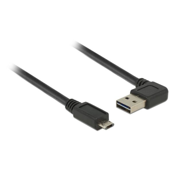DeLOCK 2m, USB2.0-A/USB2.0 Micro-B cavo USB USB A Micro-USB B Nero